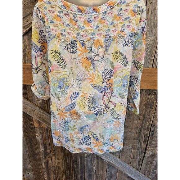 Country rose size 18 womens plus floral Lightweight colorful blouse top EUC ^ - Picture 2 of 9